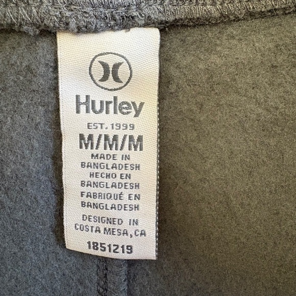 Hurley Men’s Fleece Joggers/Pants, Dark Gray, Medium NWT - Picture 8 of 15